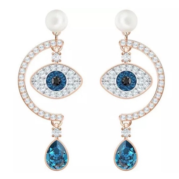 Swarovski Jewelry - Swarovski Rose Gold Plated Evil Eye Earrings NWT in Signature Packaging